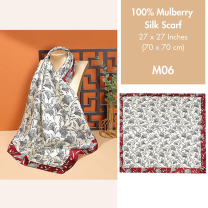 100% Mulberry Silk Scarf 27 x 27 Inches 88002