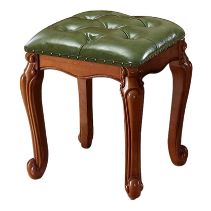 Solid Wood Upholstered Accent Stool Ottoman SKU 52011