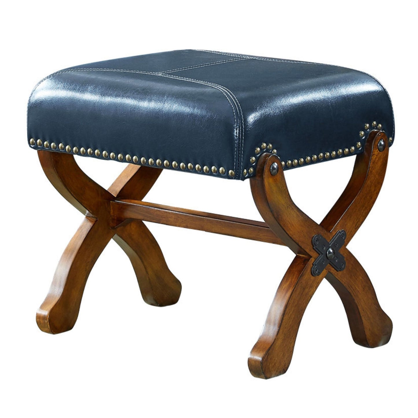 Solid Wood Upholstered Accent Stool Ottoman SKU 52006