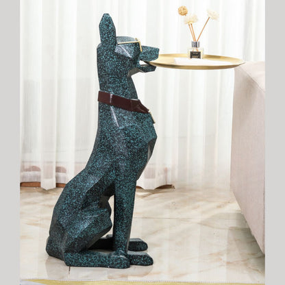 29 Inch Resin Dog Butler Statue with Tray SKU 10023