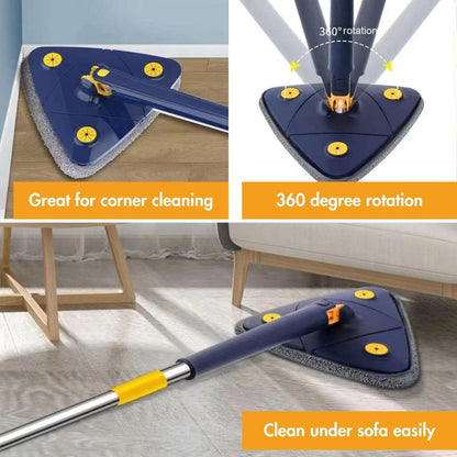 Self Wringing and Squeezing Magic Mop 360 Triangle Cleaner