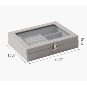 Portable Velvet Jewelry Box Organizer for Women SKU 21074