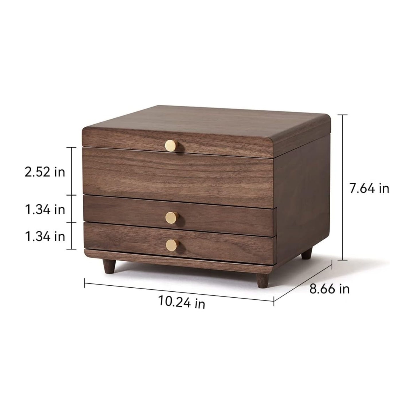 Large Walnut Veneer Jewelry Box with Drawers SKU 21107