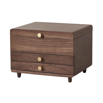 Large Walnut Veneer Jewelry Box with Drawers SKU 21107