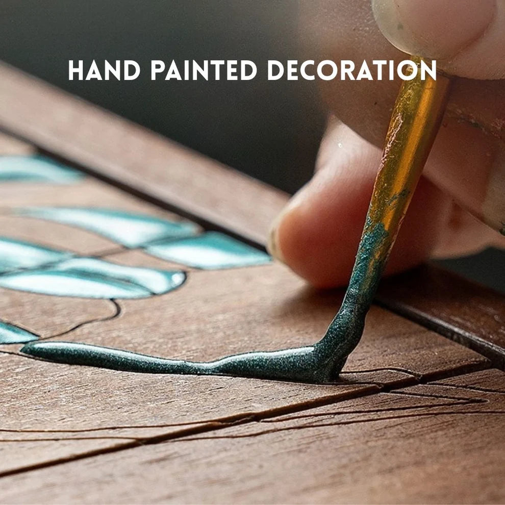 Wooden Jewelry Box with Hand-Painted Artwork and Drawers SKU 21193