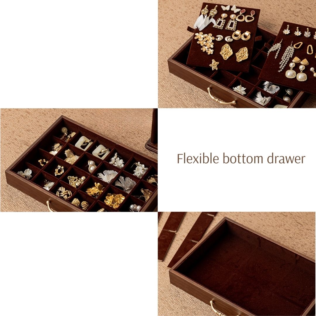 Large Wooden Jewelry Box Organizer with Drawers SKU 21157
