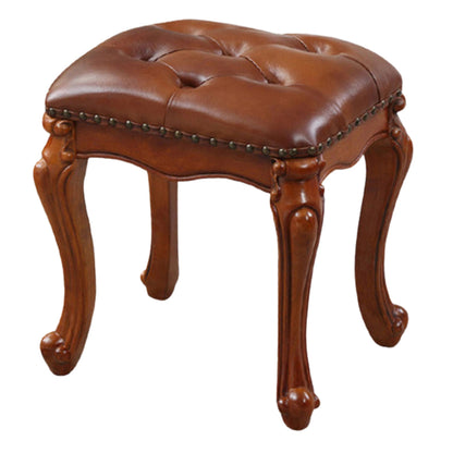 Solid Wood Upholstered Accent Stool Ottoman SKU 52011