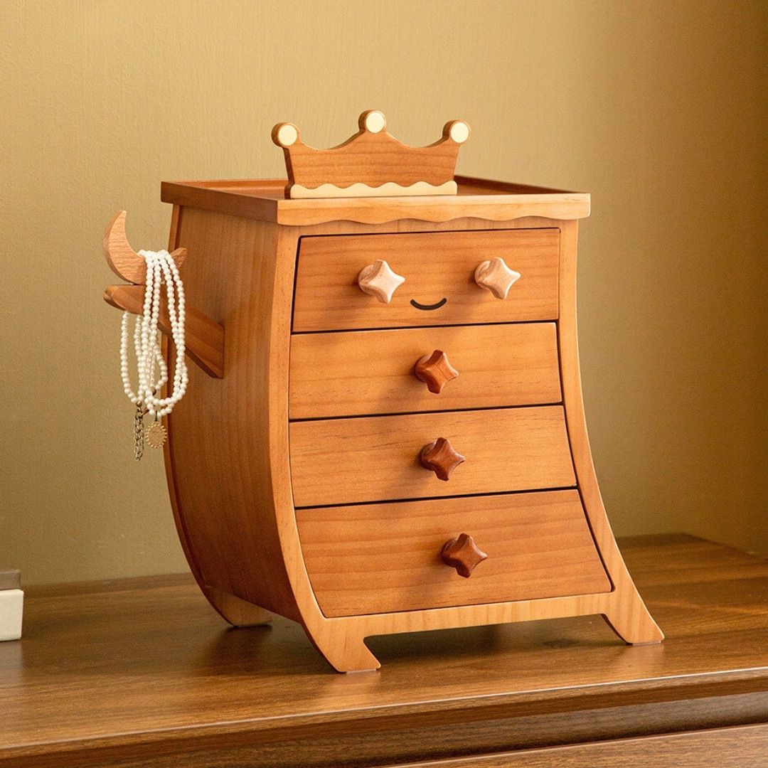 Creative Wooden Jewelry Box Organizer with Drawer SKU 21164