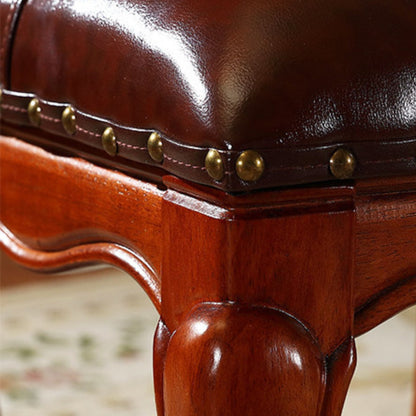 Square Wooden Upholstered Accent Stool Ottoman SKU 52007