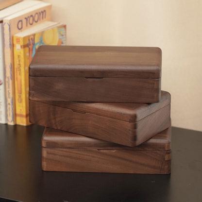 Medium Size Solid Walnut Wooden Jewelry Box SKU 21183