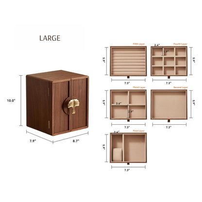 Cabinet Style Wooden Jewelry Box with Drawers SKU 21108