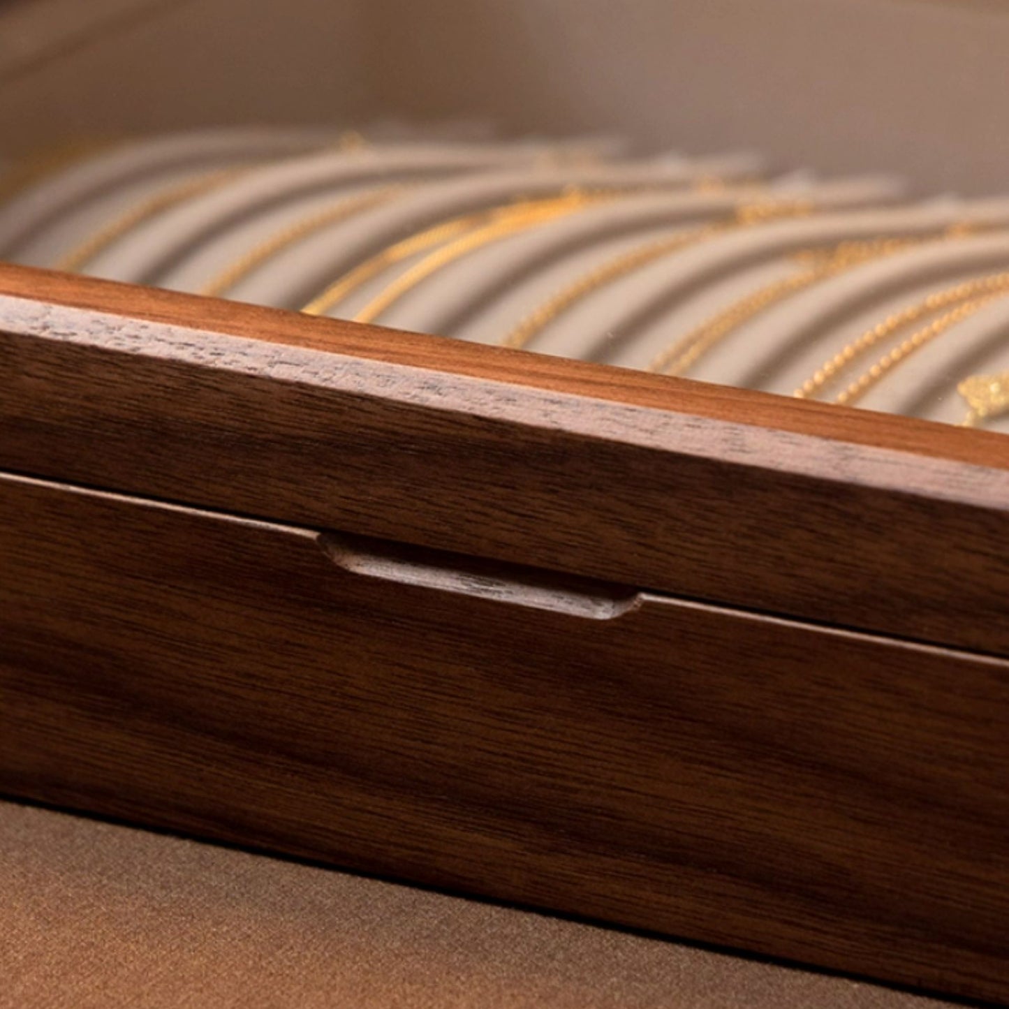 Solid Walnut Jewelry Box for Necklaces SKU 21171