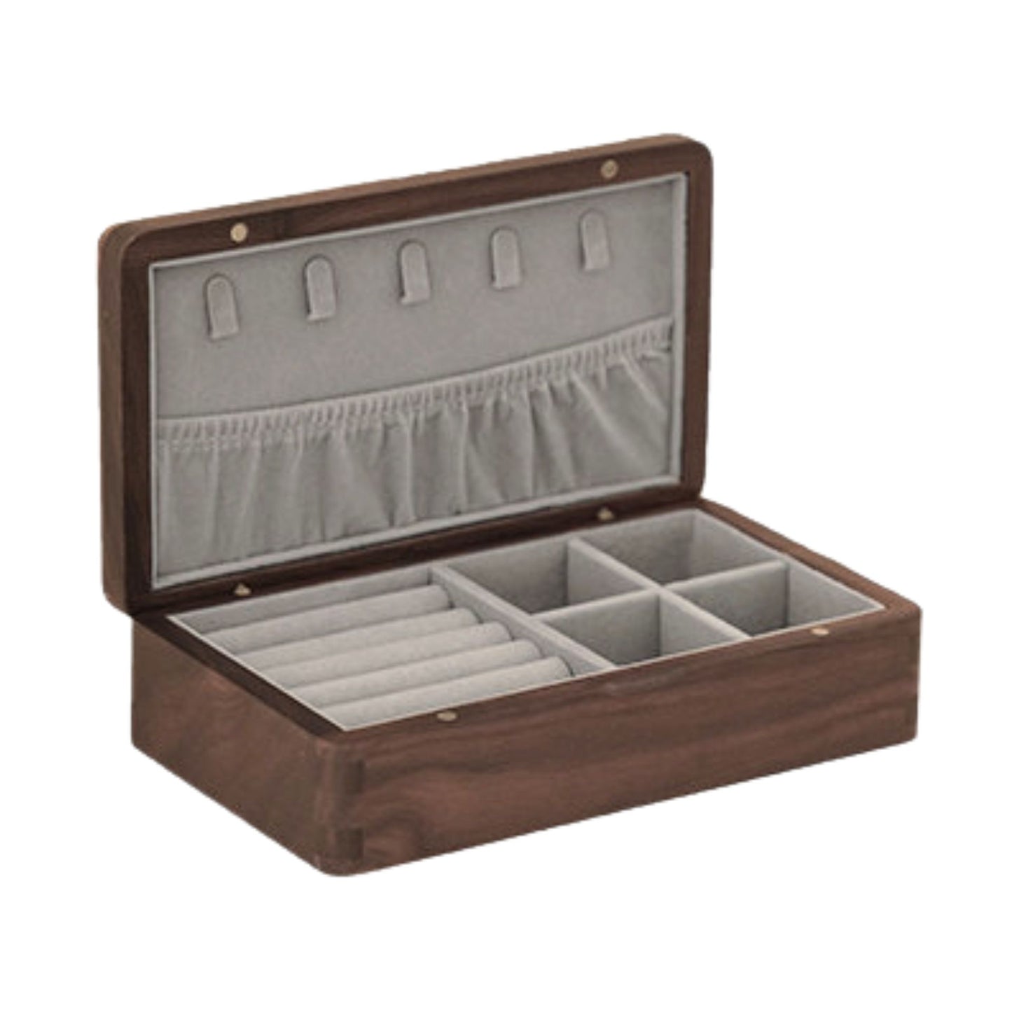Medium Size Solid Walnut Wooden Jewelry Box SKU 21183