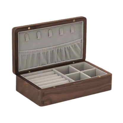 Medium Size Solid Walnut Wooden Jewelry Box SKU 21183