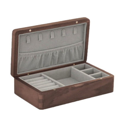 Medium Size Solid Walnut Wooden Jewelry Box SKU 21183