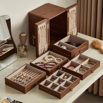 Cabinet Style Wooden Jewelry Box with Drawers SKU 21108