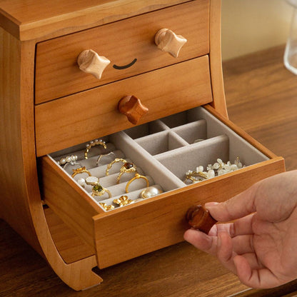 Creative Wooden Jewelry Box Organizer with Drawer SKU 21164