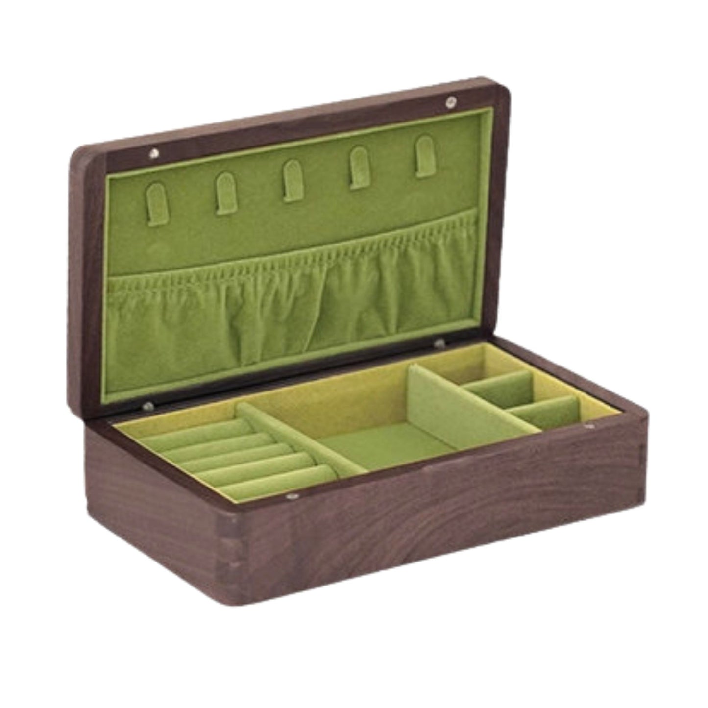Medium Size Solid Walnut Wooden Jewelry Box SKU 21183