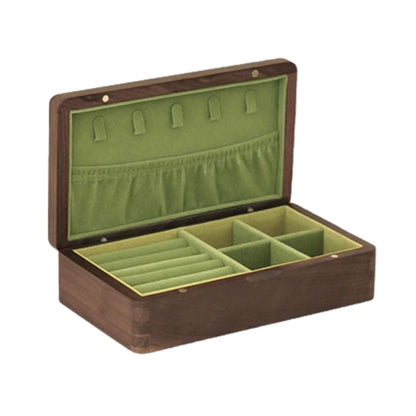 Medium Size Solid Walnut Wooden Jewelry Box SKU 21183