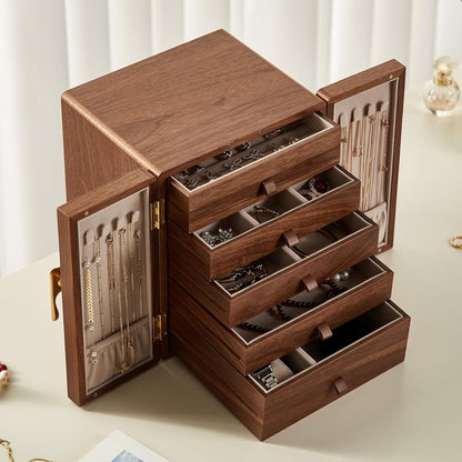 Cabinet Style Wooden Jewelry Box with Drawers SKU 21108