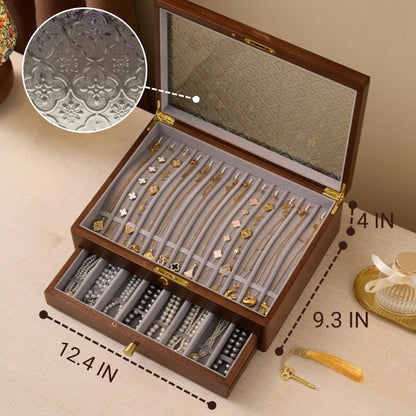 Solid Walnut Jewelry Box for Necklaces SKU 21171