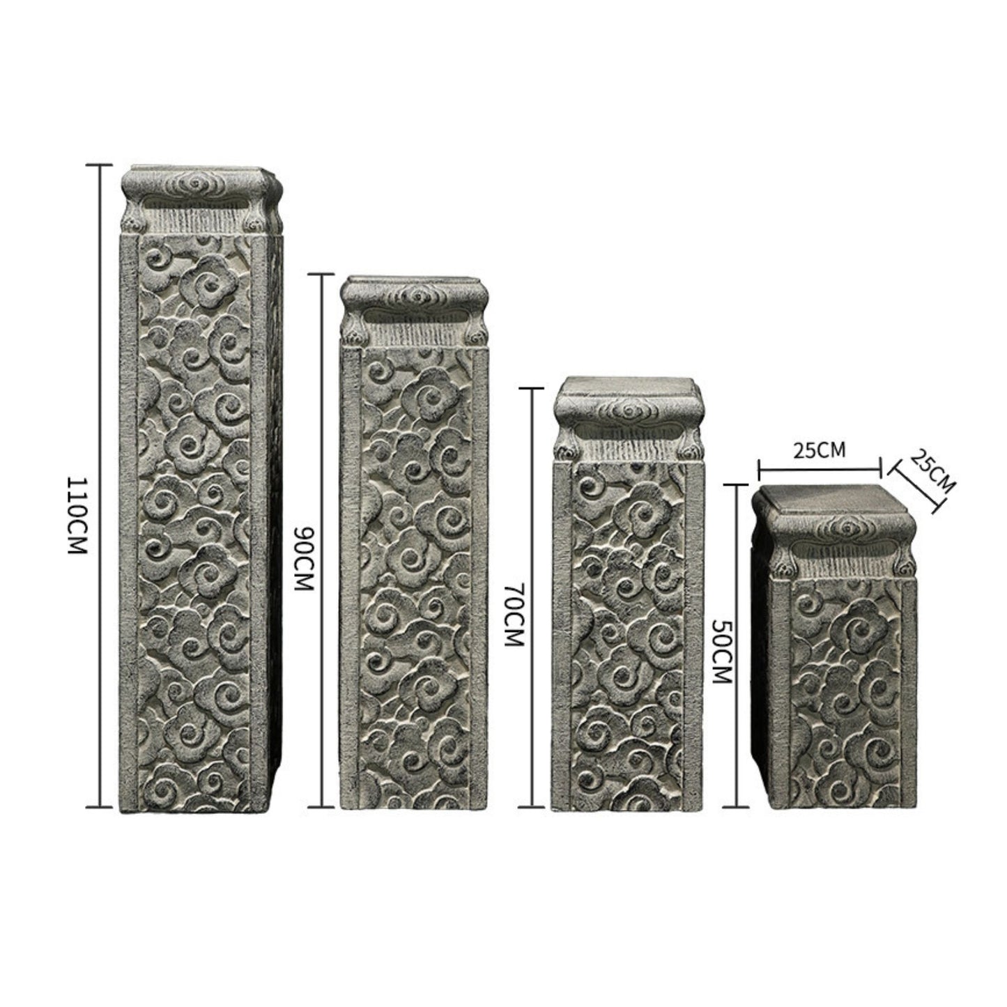 Outdoor Garden Pedestal Stand with Cloud Pattern SKU 10030