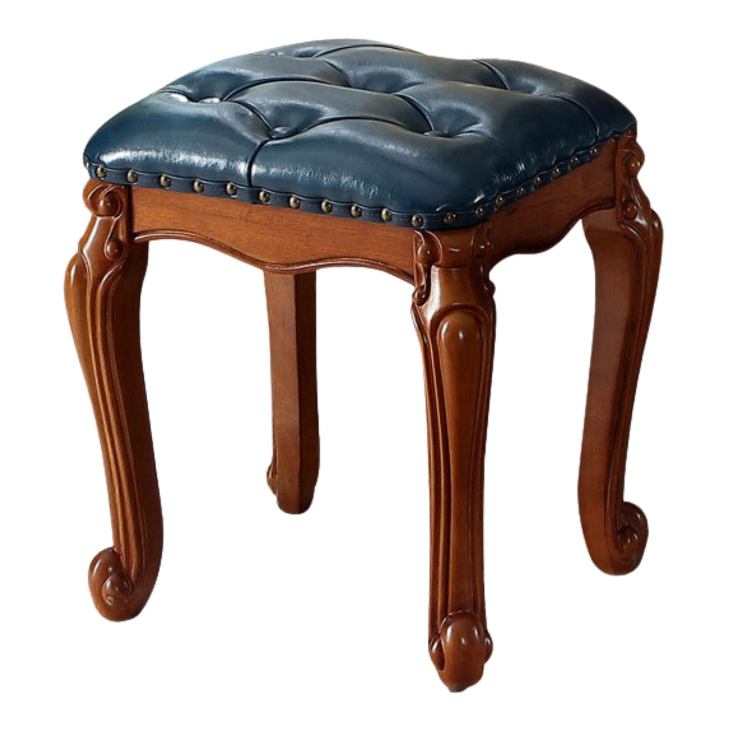 Solid Wood Upholstered Accent Stool Ottoman SKU 52011