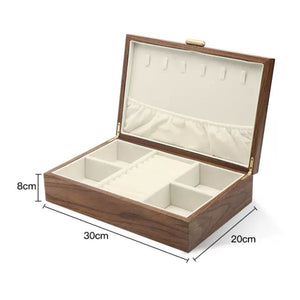 Solid Walnut Wood Jewelry Box Organizer for Women SKU 21076