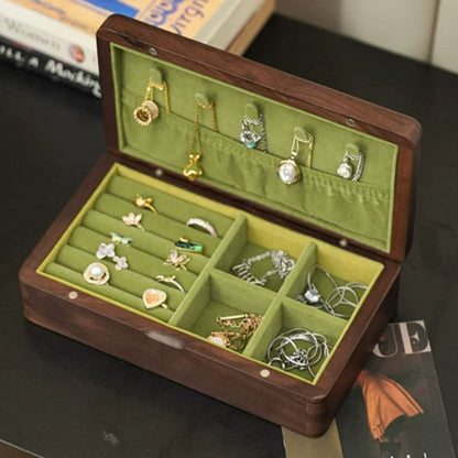 Medium Size Solid Walnut Wooden Jewelry Box SKU 21183