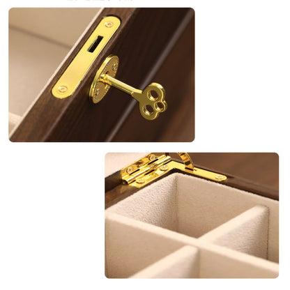 Solid Walnut Wood Jewelry Box with Lock SKU 21117