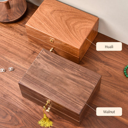 Solid Wood Jewelry Box with Drawer and Lock SKU 21132