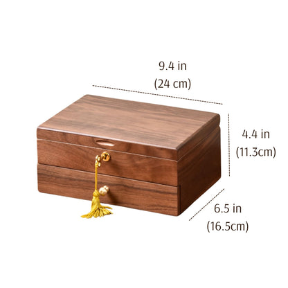 Solid Wood Jewelry Box with Drawer and Lock SKU 21132