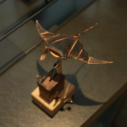 Wooden Manta Ray Automaton Desk Decor SKU 10028