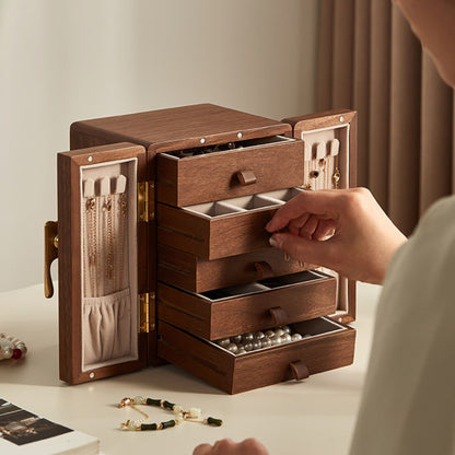 Cabinet Style Wooden Jewelry Box with Drawers SKU 21108