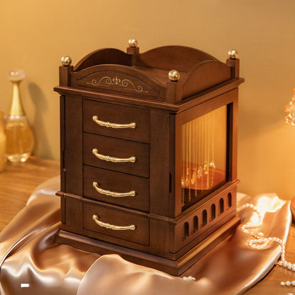Rotatable Wooden Jewelry Box with Magic Theme SKU 21173