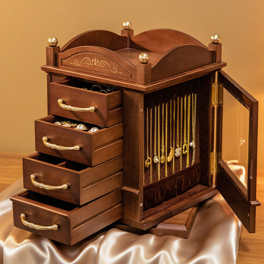 Rotatable Wooden Jewelry Box with Magic Theme SKU 21173