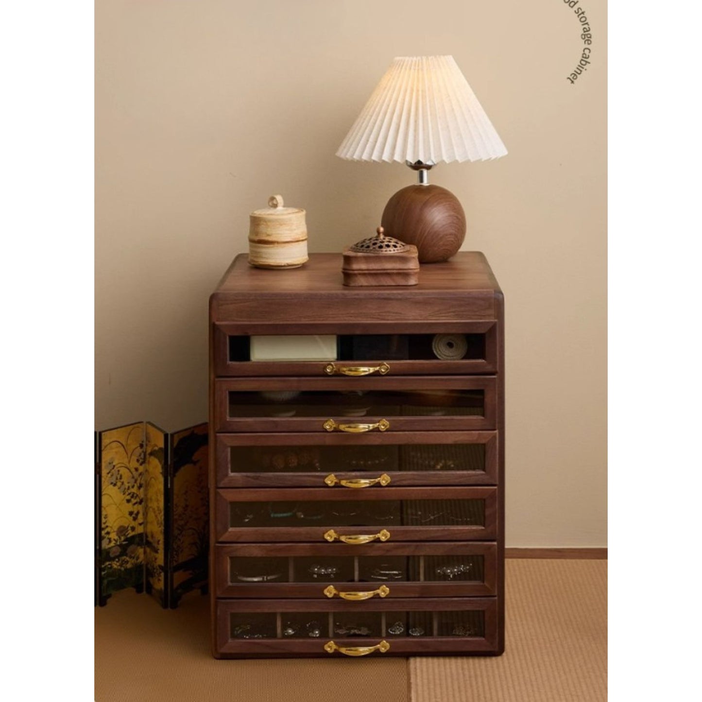Large Wooden Jewelry Organizer with Drawers SKU 21146