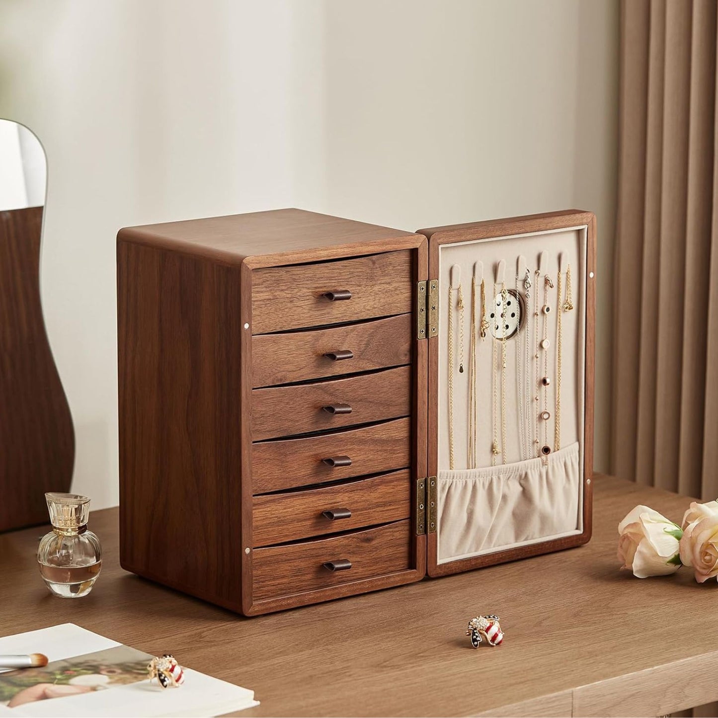 Wooden Jewelry Box with Drawers for Women SKU 21109