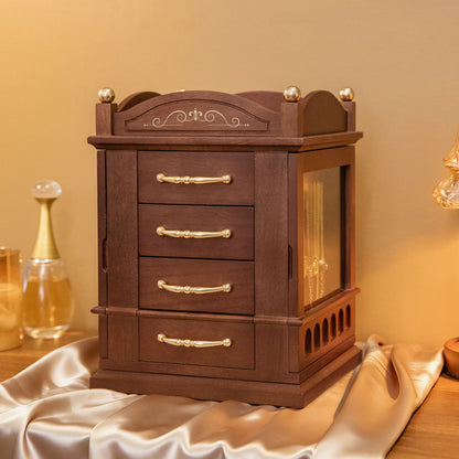 Rotatable Wooden Jewelry Box with Magic Theme SKU 21173