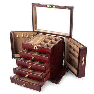 Fiver Tier Wooden Jewelry Box Organizer for Women SKU 21072