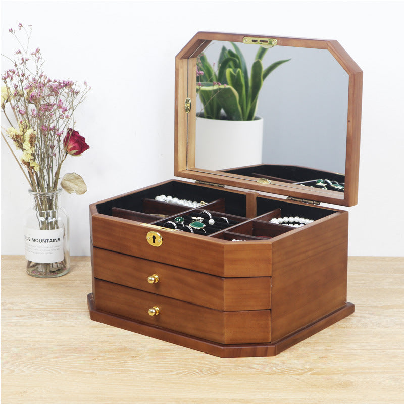 Large Wooden Jewelry Box for Women SKU 21058