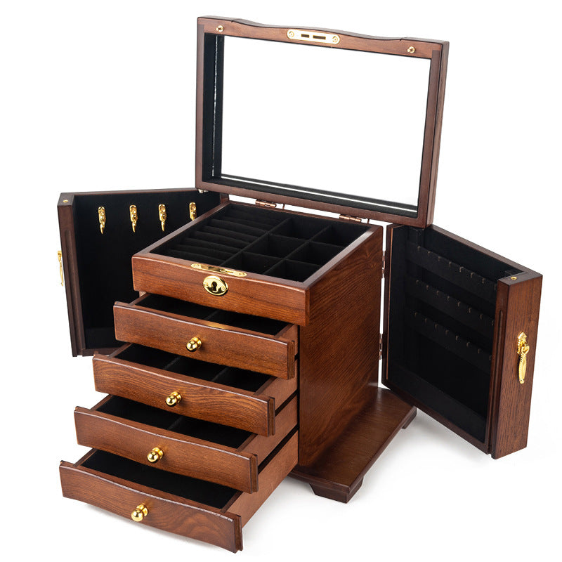 Five Tier Wooden Jewelry Box Organizer for Women SKU 21072