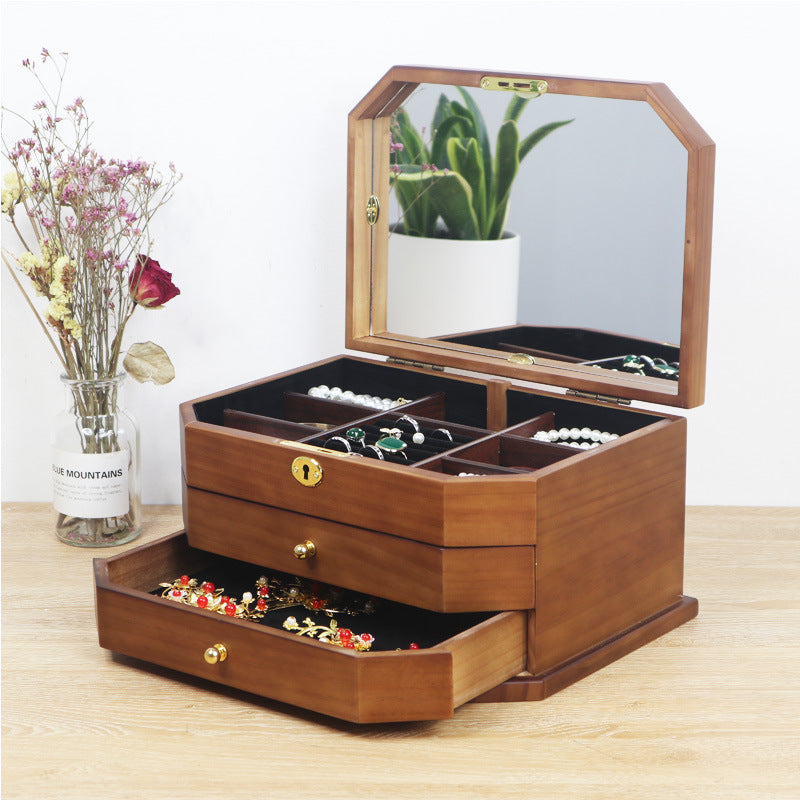 Large Wooden Jewelry Box for Women SKU 21058