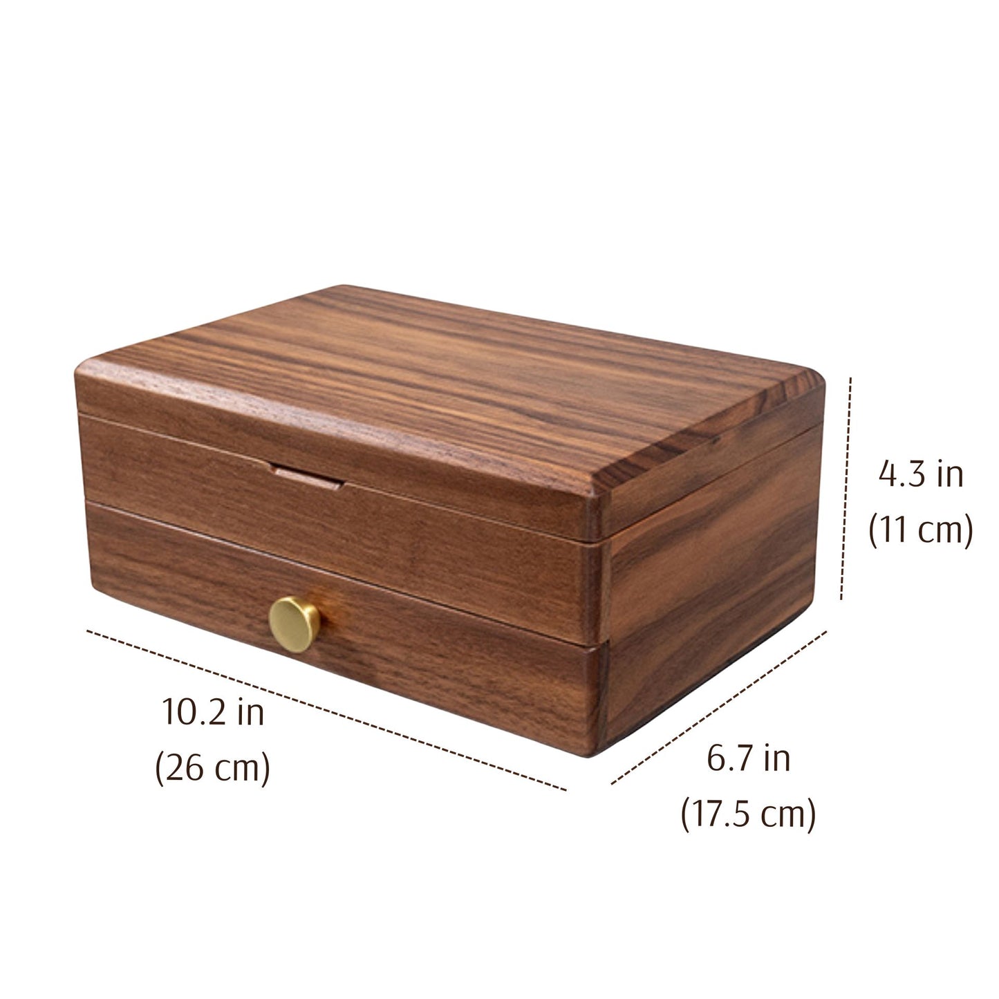 Solid Wood Jewelry Box with Drawer SKU 21122