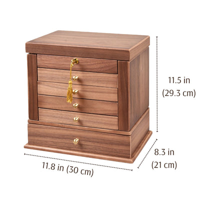 Premium Large Solid Wood Jewelry Box with Drawers SKU 21114