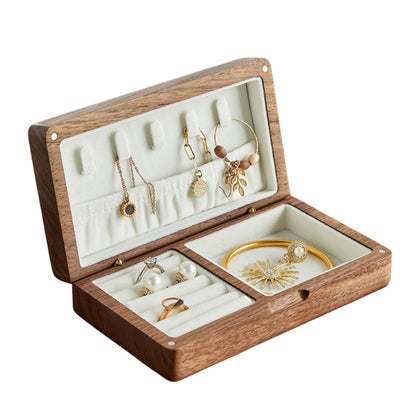 Small Wooden Jewelry Box Organizer for Home and Travel SKU 21062