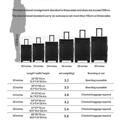 Aluminum Carry-On and Checked Luggage 20/24/28 Inch SKU 85002