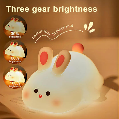 Cute Rabbit Silicone Night Light for Bedroom SKU 50008