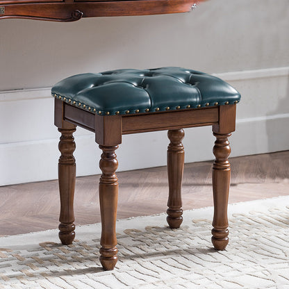 Solid Wood Upholstered Accent Stool Ottoman SKU 52012