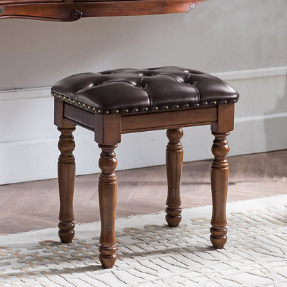 Solid Wood Upholstered Accent Stool Ottoman SKU 52012